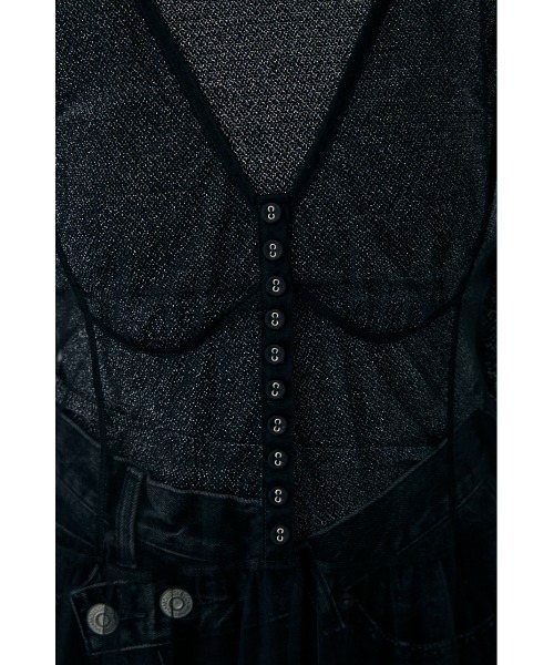 MOUSSY(マウジー)の「CORSET DETAIL SHEER ドレス(ワンピース・レディース・ブラック/グレー・FREE)」の15枚目の写真