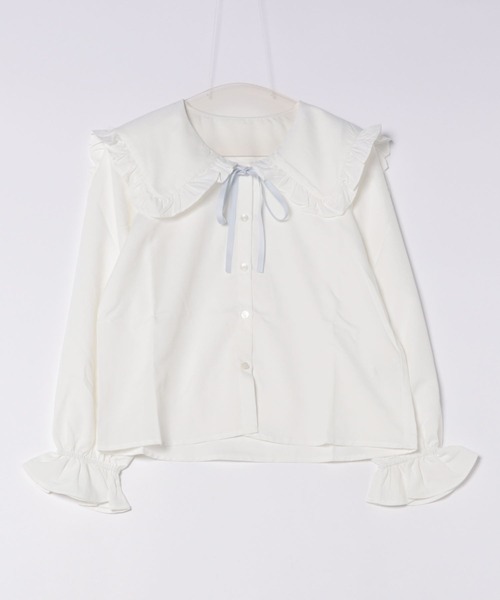 セール】【選べる2本の紐付き】アソートリボンBIG襟ブラウス
