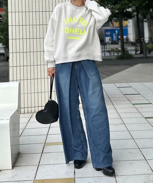 セール】シリコンラバー NUTSロゴプリント裏起毛ロゴスウェット