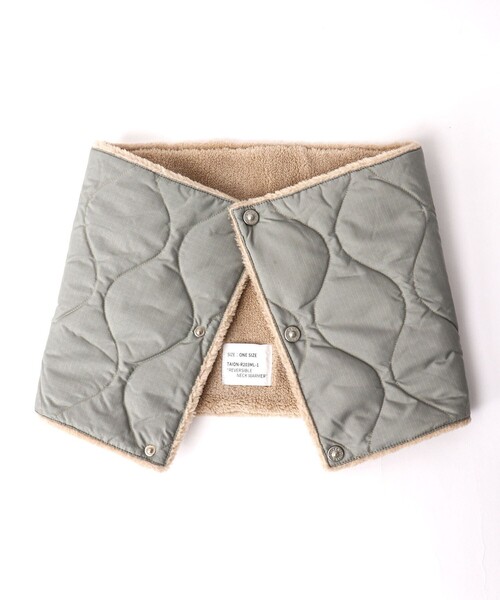 TAION(タイオン)の「【TAION/タイオン】MILITARY R/S VOLUME DOWN NECK WARMER(マフラー・メンズ・ミント/ベージュ/ブラック/チャコールグレー・FREE)」の6枚目の写真