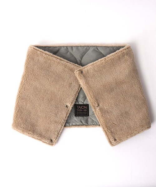 TAION(タイオン)の「【TAION/タイオン】MILITARY R/S VOLUME DOWN NECK WARMER(マフラー・メンズ・ミント/ベージュ/ブラック/チャコールグレー・FREE)」の8枚目の写真