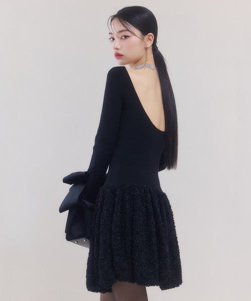 ボートネックバルーンニットミニワンピース（ワンピース）｜eimy istoire（エイミーイストワール）