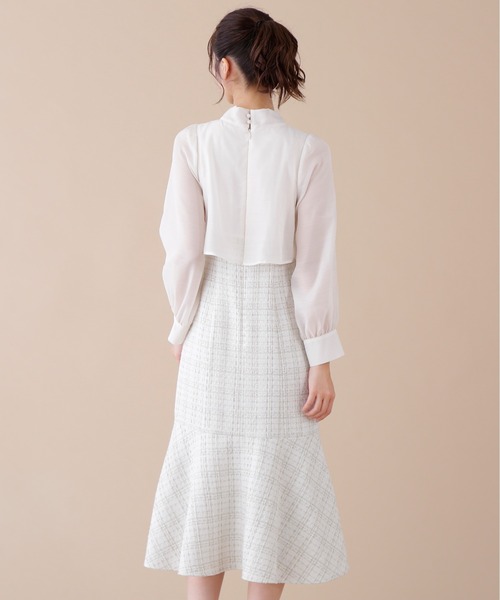 ◇ブラウスドッキングツイードワンピース（ワンピース）｜JILL by JILL