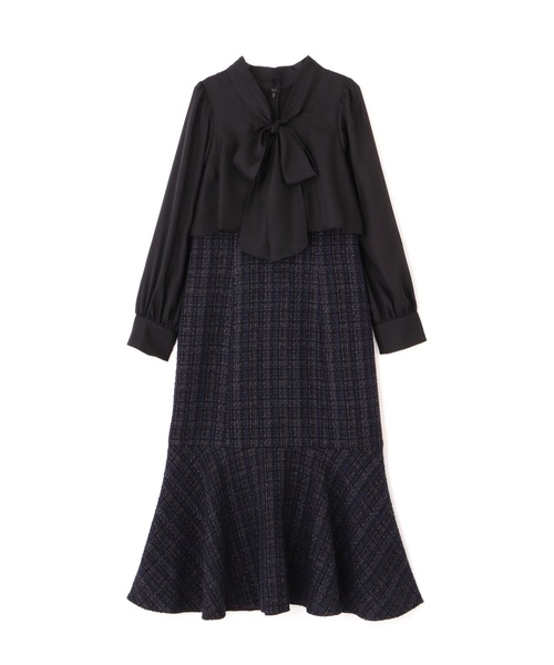 JILL by JILL STUART ブラウスドッキングツイードワンピース JILL by STUART ワンピース ブラウスドッキングツイード