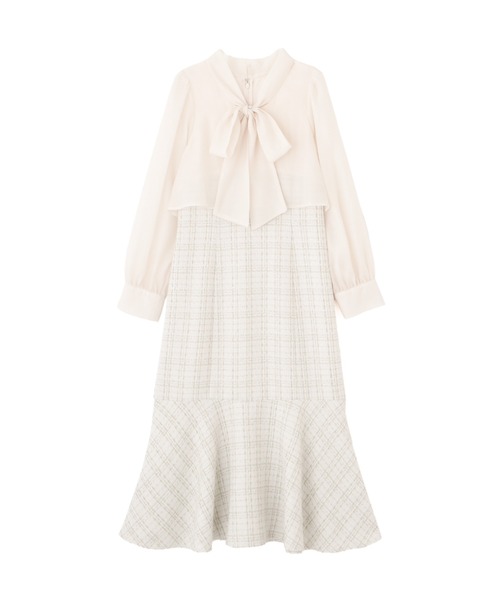 ◇ブラウスドッキングツイードワンピース（ワンピース）｜JILL by JILL