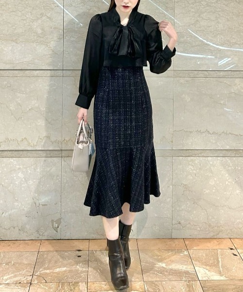 JILL by JILL STUART ブラウスドッキングツイードワンピース ◇ブラウスドッキングツイードワンピース（ワンピース）｜JILL
