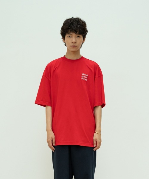 skoool(スクール)の「ロゴデザイン 半袖Tシャツ/フロントプリント × ベーシックシルエット(Tシャツ/カットソー・メンズ・ネイビー/レッド/ホワイト・LARGE/MEDIUM/SMALL)」の5枚目の写真