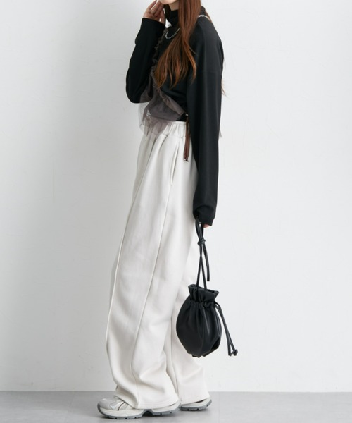 nissen(ニッセン)の「ハイネック肉厚カットソートップス(チュールケープ付)(シャツ/ブラウス・レディース・ブラック/チャコールグレー・S/M/L/LL/3L)」の19枚目の写真