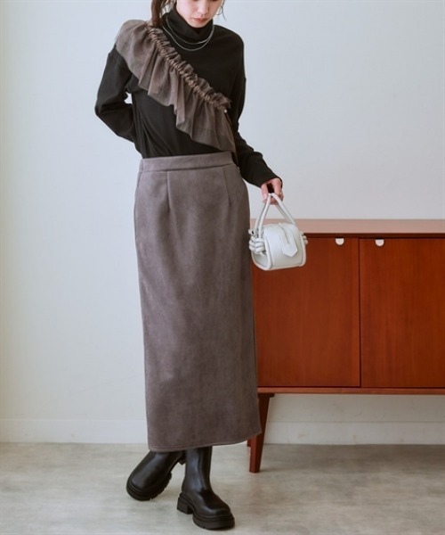 nissen(ニッセン)の「ハイネック肉厚カットソートップス(チュールケープ付)(シャツ/ブラウス・レディース・ブラック/チャコールグレー・S/M/L/LL/3L)」の22枚目の写真