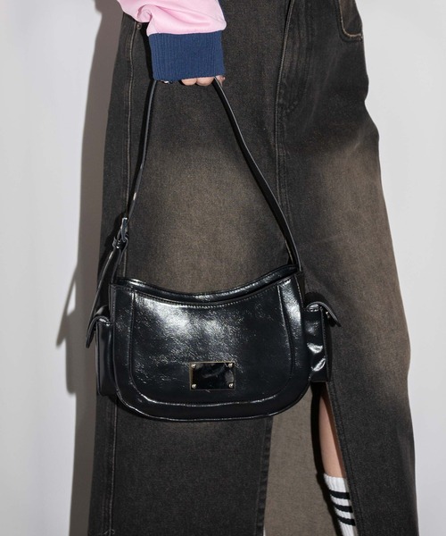 WEGO（ウィゴー）の「WEGO/プレートデザインハトメバッグ（ショルダーバッグ・レディース・ブラック/シルバー・FREE）」の10枚目の写真