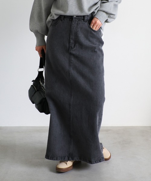 select MOCA(セレクトモカ)の「デニムロングタイトスカート(デニムスカート・レディース・インディゴブルー/ブラック・MEDIUM/LARGE)」の19枚目の写真