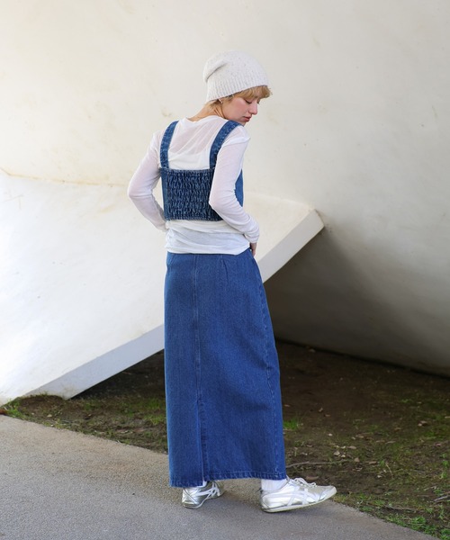 select MOCA（セレクトモカ）の「デニムロングタイトスカート（デニムスカート・レディース・インディゴブルー/ブラック・MEDIUM/LARGE）」の21枚目の写真