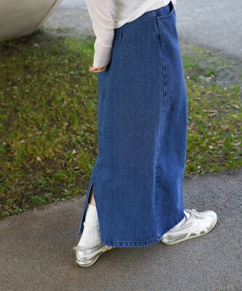 select MOCA（セレクトモカ）の「デニムロングタイトスカート（デニムスカート・レディース・インディゴブルー/ブラック・MEDIUM/LARGE）」の20枚目の写真