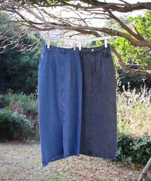 select MOCA(セレクトモカ)の「デニムロングタイトスカート(デニムスカート・レディース・インディゴブルー/ブラック・MEDIUM/LARGE)」の18枚目の写真