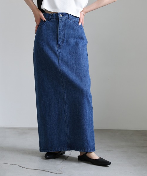 select MOCA（セレクトモカ）の「デニムロングタイトスカート（デニム