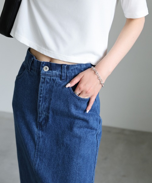 select MOCA（セレクトモカ）の「デニムロングタイトスカート（デニム