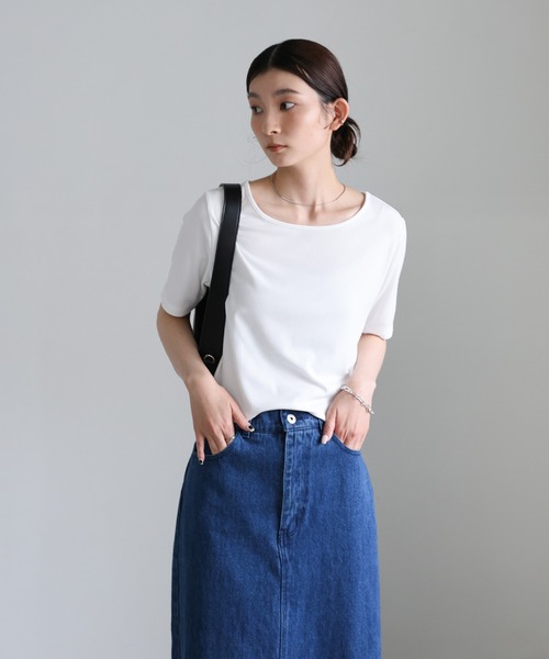 select MOCA（セレクトモカ）の「デニムロングタイトスカート（デニムスカート・レディース・インディゴブルー/ブラック・MEDIUM/LARGE）」の5枚目の写真