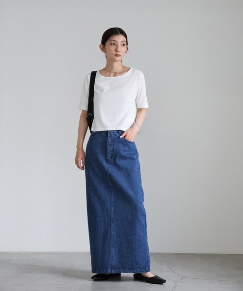 select MOCA（セレクトモカ）の「デニムロングタイトスカート（デニムスカート・レディース・インディゴブルー/ブラック・MEDIUM/LARGE）」の16枚目の写真