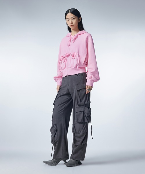 JNBY(ジェーエヌビーワイ)の「【ZOZOTOWN限定】Unique Corded Zip-up Hoodie / ジップアップフーディー(パーカー・レディース・ブラック/ピンク/ブラウン・38/36/40)」の10枚目の写真