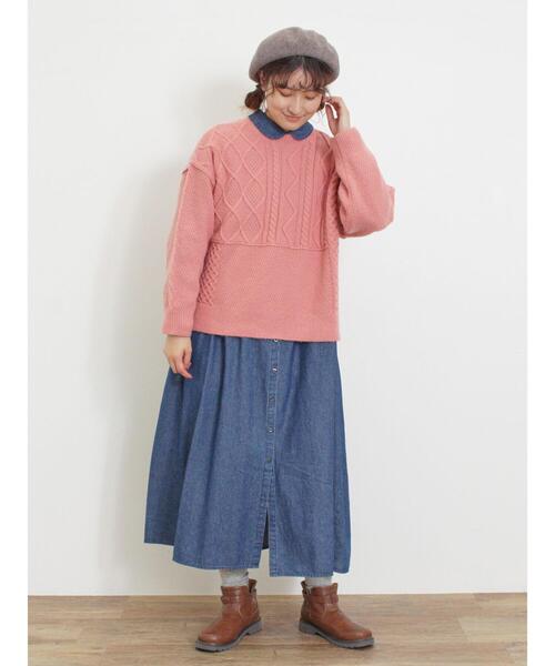 Samansa Mos2（サマンサ モスモス）の「パッチワークケーブル