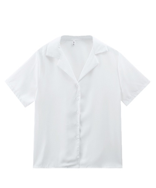 Miniministore(ミニミニストア)の「カラー開襟シャツ レディース 韓国風(Tシャツ/カットソー・レディース・ブラック/ライトイエロー/ブルー/ピンク/マスタード/ホワイト/ラベンダー/ミント・FREE)」の13枚目の写真