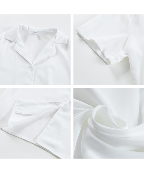 Miniministore(ミニミニストア)の「カラー開襟シャツ レディース 韓国風(Tシャツ/カットソー・レディース・ブラック/ライトイエロー/ブルー/ピンク/マスタード/ホワイト/ラベンダー/ミント・FREE)」の15枚目の写真
