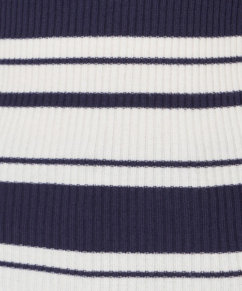 ROYAL PARTY（ロイヤルパーティー）の「ウォッシャブルオープンネック長袖ニットトップス（ニット/セーター・レディース・ピンク/グリーン/ベージュ系その他/ホワイト×ネイビー/オフホワイト/ブラック・FREE）」の8枚目の写真
