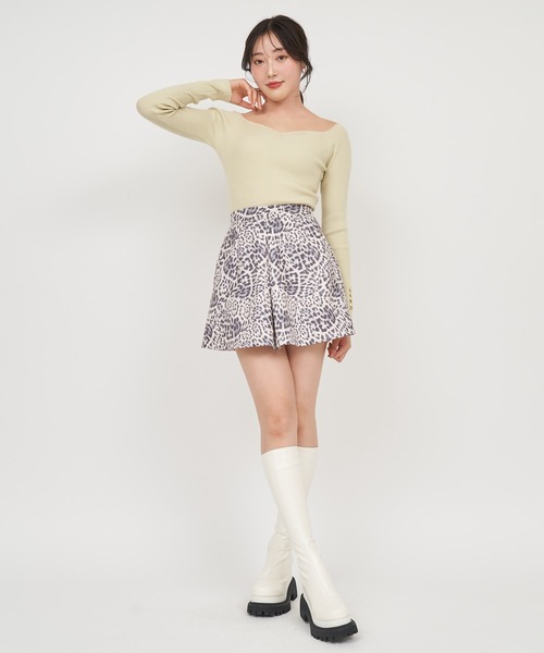 ROYAL PARTY（ロイヤルパーティー）の「ウォッシャブルオープンネック長袖ニットトップス（ニット/セーター・レディース・ピンク/グリーン/ベージュ系その他/ホワイト×ネイビー/オフホワイト/ブラック・FREE）」の18枚目の写真