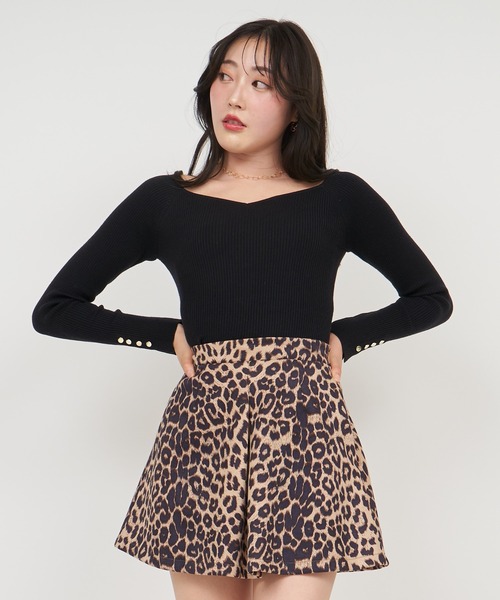 ROYAL PARTY（ロイヤルパーティー）の「ウォッシャブルオープンネック長袖ニットトップス（ニット/セーター・レディース・ピンク/グリーン/ベージュ系その他/ホワイト×ネイビー/オフホワイト/ブラック・FREE）」の17枚目の写真