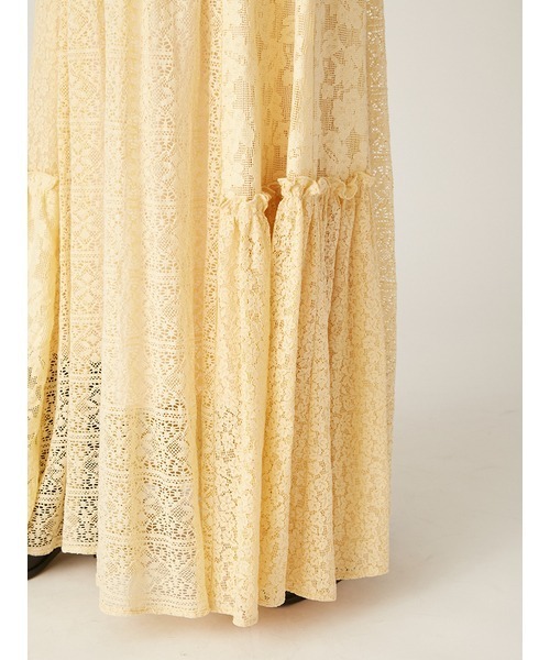 LILY BROWN（リリーブラウン）の「パッチワークレースぺプラムワンピース（ワンピース・レディース・ブラック/ホワイト/イエロー・0/1）」の11枚目の写真