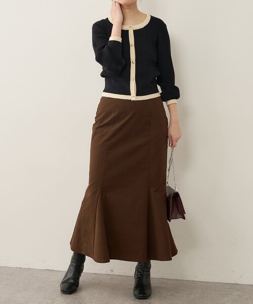 natural couture(ナチュラルクチュール)の「【WEB限定】バイカラーレトロショートカーデ(カーディガン/ボレロ・レディース・ベージュ/ミント/オフホワイト/ブラック・FREE)」の14枚目の写真