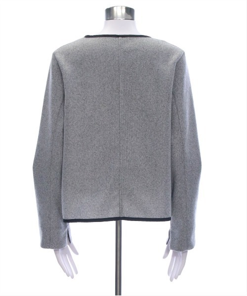 clear（クリア）の「配色パイピングポケット付キジャケット[綺麗目 オフィスカジュアル 着回し抜群 大人 カジュアル] ≪2025SS新作≫（その他アウター・レディース・アイボリー/グレー・F）」の9枚目の写真