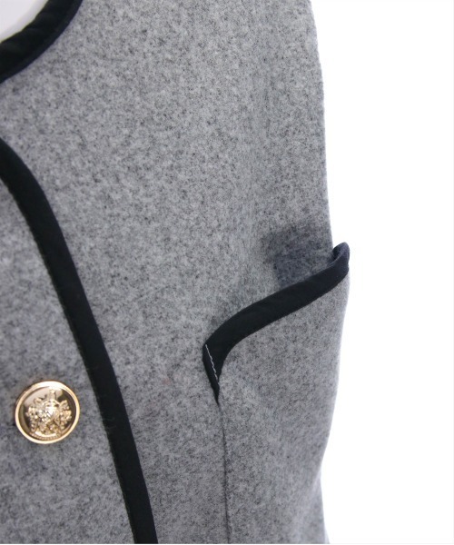 clear（クリア）の「配色パイピングポケット付キジャケット[綺麗目 オフィスカジュアル 着回し抜群 大人 カジュアル] ≪2025SS新作≫（その他アウター・レディース・アイボリー/グレー・F）」の12枚目の写真