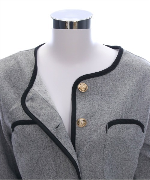 clear（クリア）の「配色パイピングポケット付キジャケット[綺麗目 オフィスカジュアル 着回し抜群 大人 カジュアル] ≪2025SS新作≫（その他アウター・レディース・アイボリー/グレー・F）」の15枚目の写真