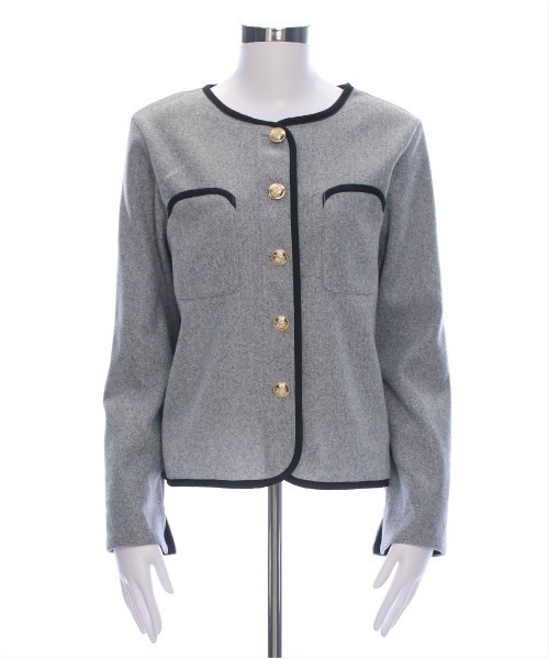 clear（クリア）の「配色パイピングポケット付キジャケット[綺麗目 オフィスカジュアル 着回し抜群 大人 カジュアル] ≪2025SS新作≫（その他アウター・レディース・アイボリー/グレー・F）」の20枚目の写真