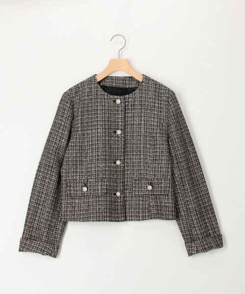 MICO COULIER(ミコクリエ)の「《オケージョン対応》コッパーラメツィードジャケット(ノーカラージャケット・レディース・ホワイト系その他/ブラック系その他・40/38)」の21枚目の写真