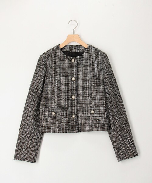 MICO COULIER(ミコクリエ)の「《オケージョン対応》コッパーラメツィードジャケット(ノーカラージャケット・レディース・ホワイト系その他/ブラック系その他・40/38)」の22枚目の写真