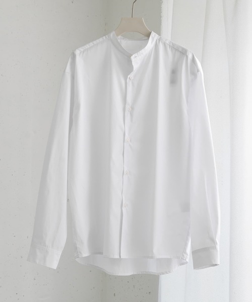 SENSE OF PLACE by URBAN RESEARCH（センスオブプレイスバイアーバンリサーチ）の「『WEB限定』『ユニセックス』『イージーケア』コンフォートバンドカラーシャツ（シャツ/ブラウス・メンズ・ホワイト/ライトブルー/ブルー系その他・MEDIUM/LARGE/X-LARGE）」の16枚目の写真