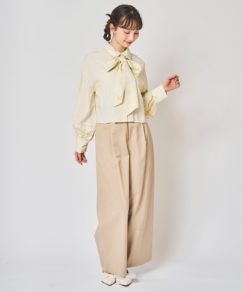 31 Sons de mode(トランテアン ソン ドゥ モード)の「タックデザインチノワイドパンツ(その他パンツ・レディース・ピンク/ベージュ・38/36)」の12枚目の写真
