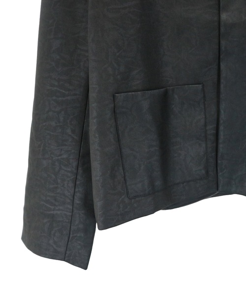 JilLA(ジルア)の「Faux Leather Short Blouson(ブルゾン・レディース・ブラック・FREE)」の3枚目の写真