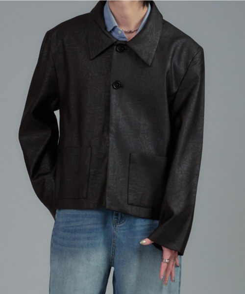 JilLA(ジルア)の「Faux Leather Short Blouson(ブルゾン・レディース・ブラック・FREE)」の5枚目の写真