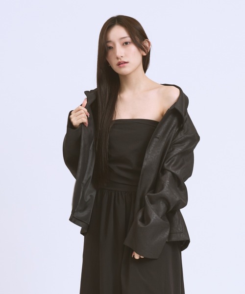 JilLA(ジルア)の「Faux Leather Short Blouson(ブルゾン・レディース・ブラック・FREE)」の19枚目の写真