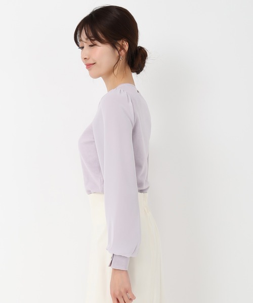 MISCH MASCH（ミッシュマッシュ）の「シフォン袖バー付きニット（ニット/セーター・レディース・ネイビー/ホワイト/ラベンダー・ﾌﾘ-）」の17枚目の写真