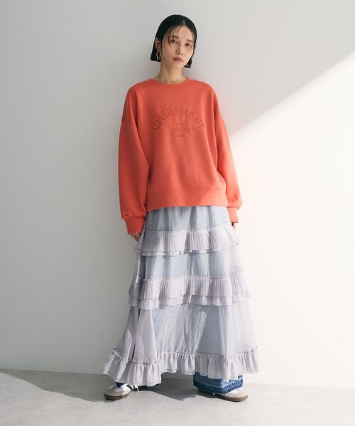 ELENCARE DUE（エレンカーレデュエ）の「・ELENCARE DUE プリーツフリルシアースカート（スカート・レディース・ブラック/オフホワイト/グレー・FREE）」の13枚目の写真