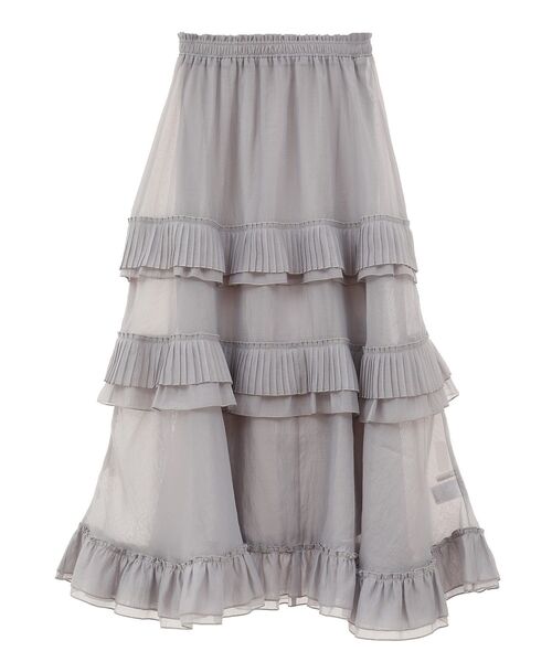 ELENCARE DUE（エレンカーレデュエ）の「・ELENCARE DUE プリーツフリルシアースカート（スカート・レディース・ブラック/オフホワイト/グレー・FREE）」の14枚目の写真