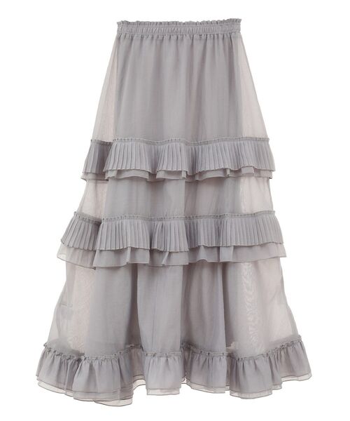 ELENCARE DUE（エレンカーレデュエ）の「・ELENCARE DUE プリーツフリルシアースカート（スカート・レディース・ブラック/オフホワイト/グレー・FREE）」の15枚目の写真