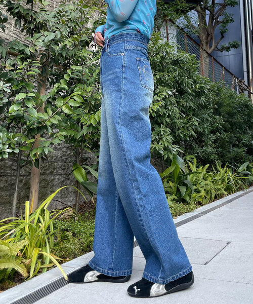 CIAOPANIC(チャオパニック)の「【cian denim/シアンデニム】ハイウエストルーズストレートデニム#001(デニムパンツ・レディース・インディゴブルー/ブルー・SMALL/MEDIUM/X-SMALL)」の4枚目の写真