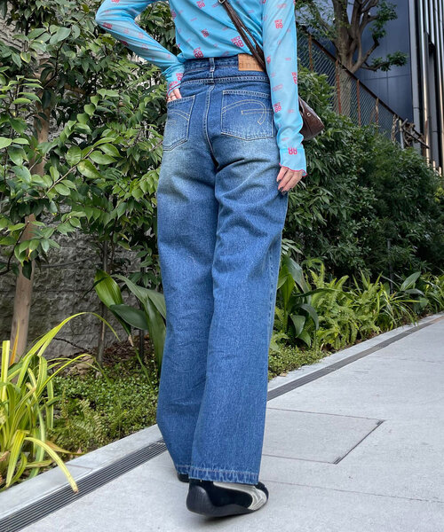 CIAOPANIC(チャオパニック)の「【cian denim/シアンデニム】ハイウエストルーズストレートデニム#001(デニムパンツ・レディース・インディゴブルー/ブルー・SMALL/MEDIUM/X-SMALL)」の5枚目の写真