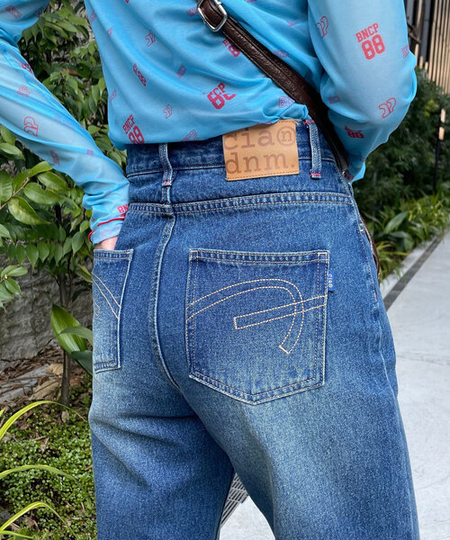 CIAOPANIC(チャオパニック)の「【cian denim/シアンデニム】ハイウエストルーズストレートデニム#001(デニムパンツ・レディース・インディゴブルー/ブルー・SMALL/MEDIUM/X-SMALL)」の6枚目の写真
