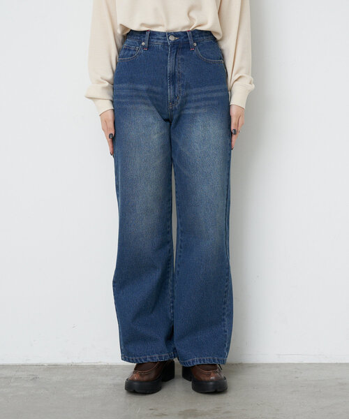 CIAOPANIC(チャオパニック)の「【cian denim/シアンデニム】ハイウエストルーズストレートデニム#001(デニムパンツ・レディース・インディゴブルー/ブルー・SMALL/MEDIUM/X-SMALL)」の10枚目の写真